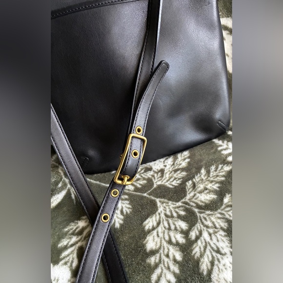 Coach Black Leather Crossbody with Gold-Tone Buckle - Picture 8 of 16